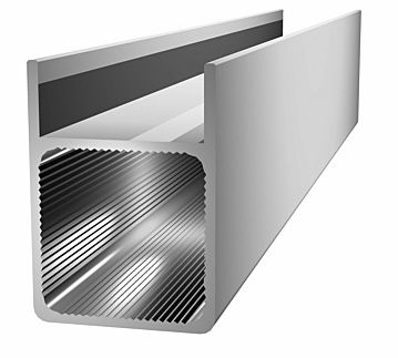 Aluminiumprofil 25x25x1,5mm Nut -bündig - silbereloxiert.