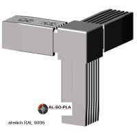 Ecke 3er Verbinder für 25mm Profil grau 9006 Ecke 3er Verbinder für 25mm Profil grau 9006