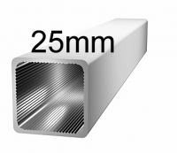 Aluminiumprofil, 25x25x1,5mm- ohne Steg - silbereloxiert Aluminiumprofil, 25x25x1,5mm- ohne Steg - silbereloxiert