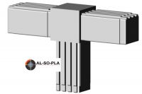 T-Stück Verbinder für 25mm Profil Farbe: grau T-Stück Verbinder für 25mm Profil Farbe: grau