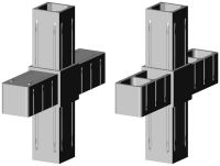 Kreuzverbinder für 25x25x2mm Profil Farbe: grau Kreuzverbinder für 25x25x2mm Profil Farbe: grau