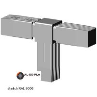 T-Stück Verbinder für 25mm Profil grau 9006 T-Stück Verbinder für 25mm Profil grau 9006