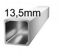 Aluminiumprofil, 13,5x13,5x1,25mm- ohne Steg - silbereloxiert Aluminiumprofil, 13,5x13,5x1,25mm- ohne Steg - silbereloxiert