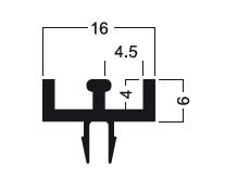 Schiebetürprofil 4mm unten