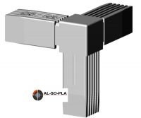 Ecke - Verbinder Kunststoff für 25mm Profil. Farbe: grau Ecke - Verbinder Kunststoff für 25mm Profil. Farbe: grau