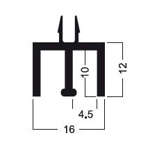 Schiebetürprofil 4mm oben